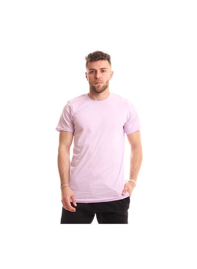 اشتري Casual Plain Basic Round Neck T-Shirt Mouve في مصر