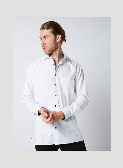 Buy Plain Basic Collared Neck Shirt White in Egypt