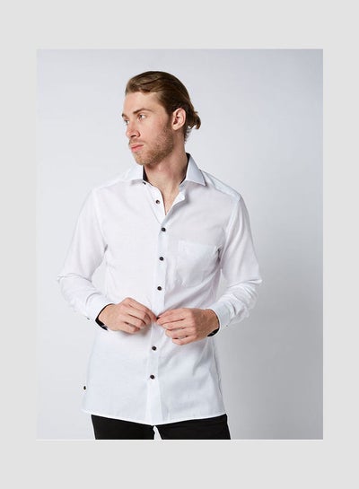 Buy Plain Basic Collared Neck Shirt White in Egypt