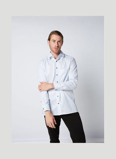 Buy Plain Basic Collared Neck Shirt Blue in Egypt