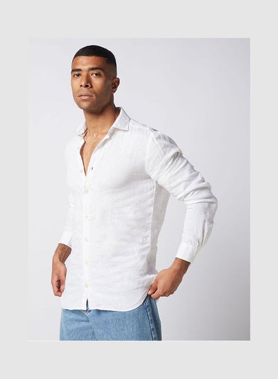 Buy Casual Plain Basic Long Sleeve Shirt White in Egypt