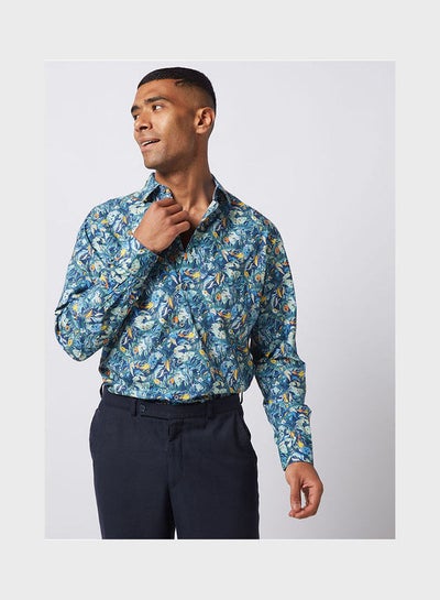 Buy Casual Floral Long Sleeve Shirt Blue Multi in Egypt