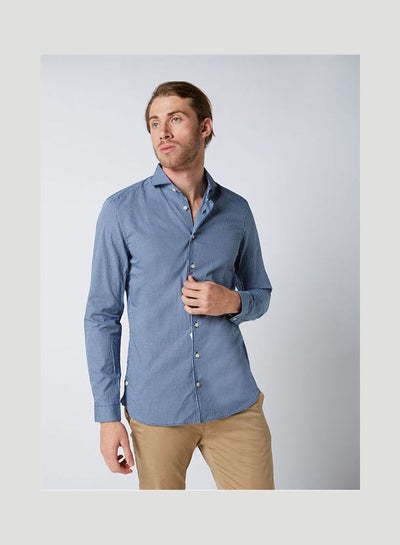 Buy Casual Checkered Long Sleeve Shirt Blue in Egypt