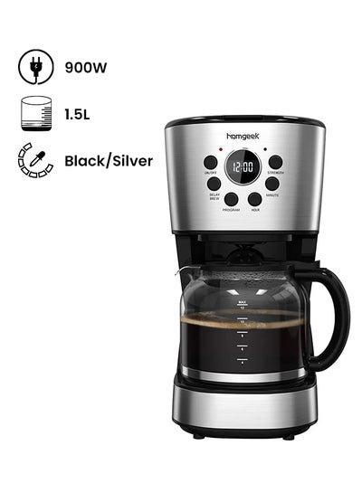 اشتري ماكينة صنع قهوة بقدرة 900 وات 1.5 لتر 900 وات H437EU أسود/فضي في السعودية