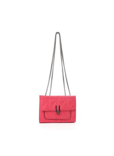 Buy Stitched Cross-Body Bag With Metal Handle Pink in Egypt