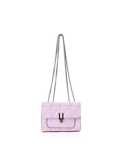 Buy Stitched Cross-Body Bag With Metal Handle Purple in Egypt