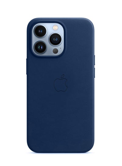 اشتري Protective Leather Case Cover With MagSafe for iPhone 13 Pro Max Blue في الامارات