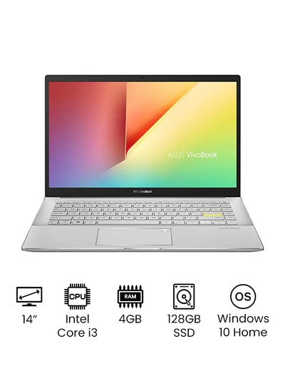 Buy Vivobook X413JA Laptop With 14 Inches FHD Display, Intel Core i3-1005G1 Upto 3.4GHz/ 4GB RAM/ 128GB NVMe SSD/ HDMI/ Wi-Fi/ Bluetooth/ Windows 10 Home S /International Version English Dreamy White in UAE