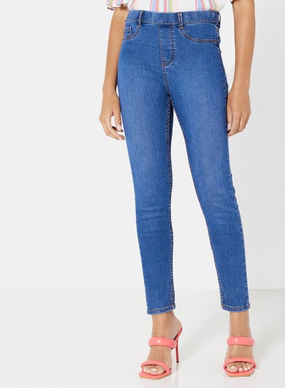 Buy Skinny Denim Jeggings Blue in UAE