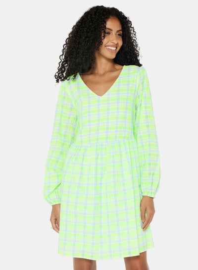 Buy Checked Dress Green in UAE