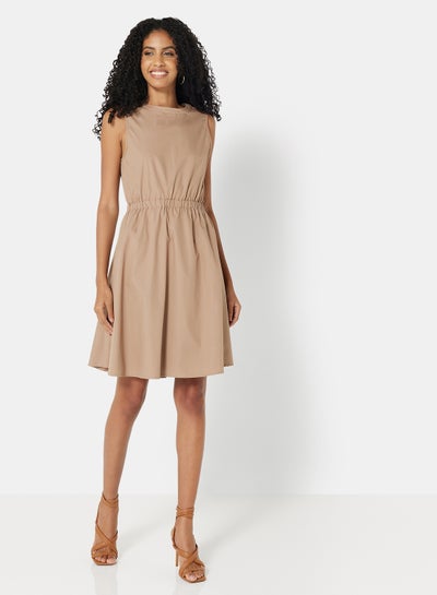 Buy Open Back Dress Brown in UAE