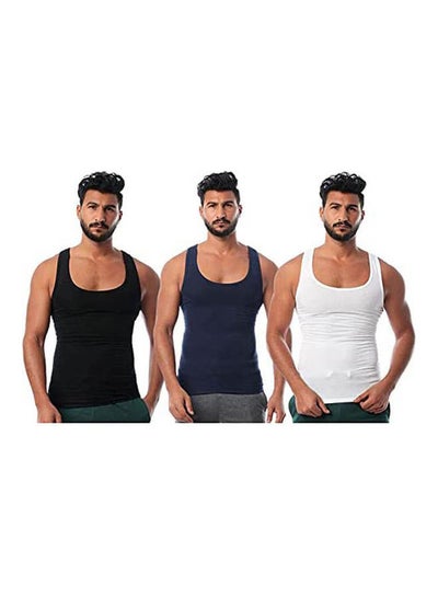 Buy Under Shirts Set Of 3 Sleeveless For Men Lycra Multicolour in Egypt