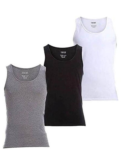 Buy Pack Of 3 Cotton Stretch Tank Top Multicolour in Egypt