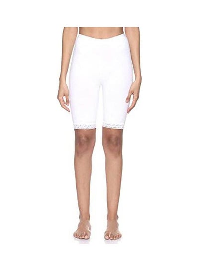 Buy Elastic-Waist High-Rise Lace-Trim Undershorts White in Egypt