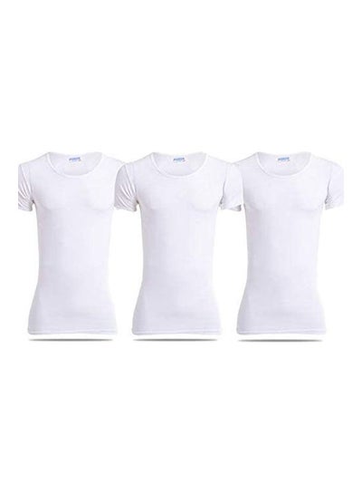 اشتري Set Of Three Half Sleeves Undershirt White في مصر
