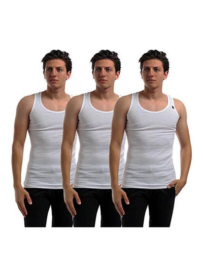 Buy Sleeveless-Shirt (3) Pcs White in Egypt