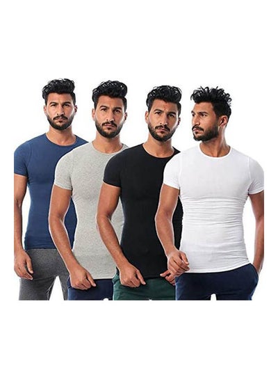 Buy Under Shirt For Men 4 Pcs Multicolour in Egypt