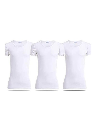 Buy Combed Hlaf Sleeves Under Shirt Set of 3 White in Egypt