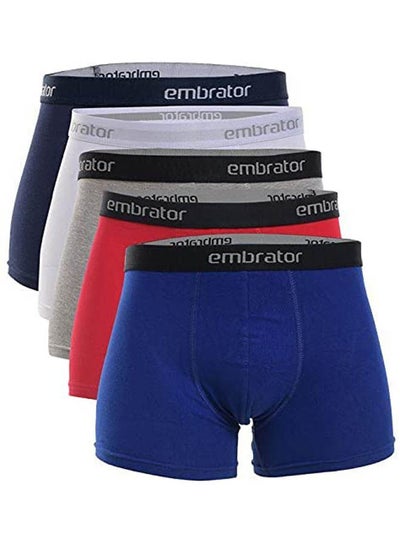 Buy Boxer Solid Colors 5 Pieces  For Men Multicolour in Egypt