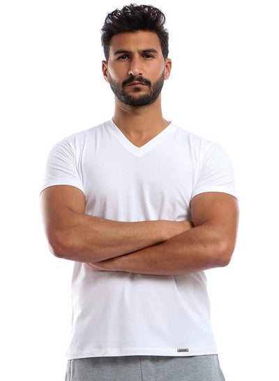 Buy T-Shirt V-Neck White in Egypt