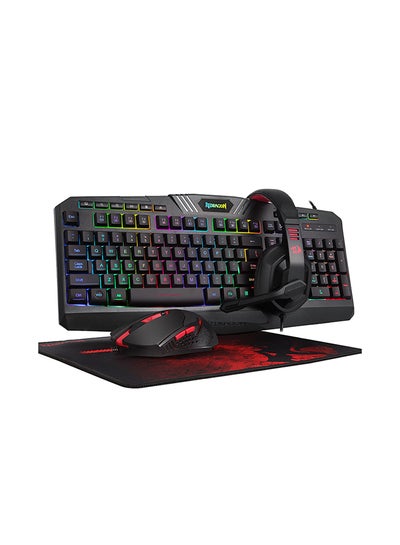 Buy 4in1 Combo Backlit Gaming Mouse, Gaming Keyboard, Large Gaming Mouse Pad, PC Computer Gaming Headset with Microphone Combo, RGB LED Backlit 104 Key Gaming Keyboard | S101-BA-2 in UAE