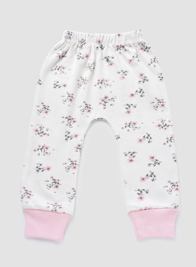 Buy Mid-Rise Floral Printed Pyjama Ivory/Pink in Saudi Arabia