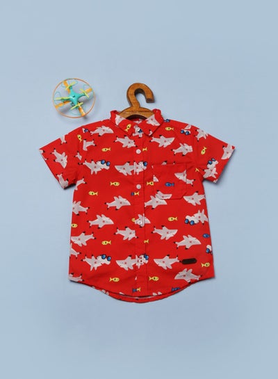 Buy Casual Printed Shirt Red Aop in UAE