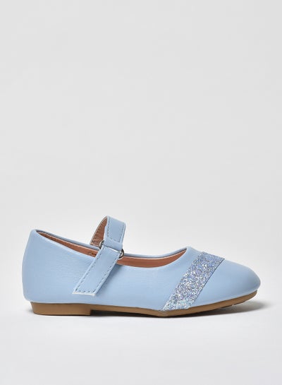 Buy Dyed Pattern Flat Ballerinas Blue in UAE