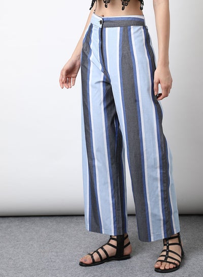 Buy High-Rise Pants Blue/Grey in Saudi Arabia