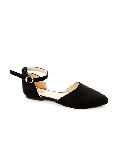 Buy Pointed Suede Elegant Ballerina Black in Egypt