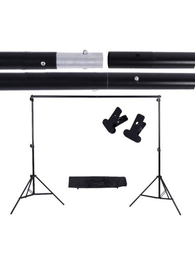 Buy Adjustable Background Support Stand Photo Backdrop Crossbar Kit Black/Silver in UAE