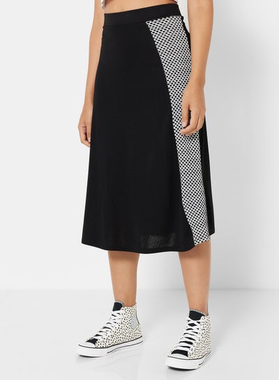 Buy Side Panel Midi Skirt Black in Saudi Arabia