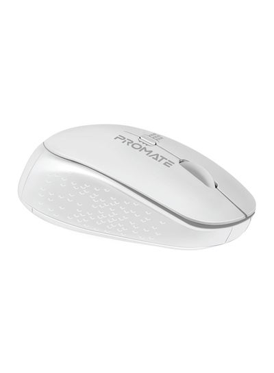 Buy Promate 2.4G Wireless Mouse, Professional Precision Tracking Comfort Grip Mouse with USB Nano Receiver, 10m Range, 800/1200/1600 DPI Switch and 4 Functional Buttons for Mac OS, Windows, Tracker White in Saudi Arabia