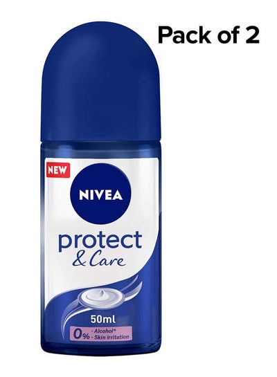 Buy Pack Of 2 Protect And Care Antiperspirant Roll On 50ml in UAE