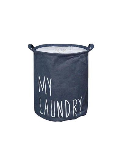 Buy Printed Laundry Storage Bag Blue/White 50x50x40centimeter in UAE