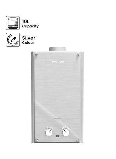 اشتري Gas Water Heater 10 L , Natural Gas, GHE-10MP-GS Glass Silver في مصر