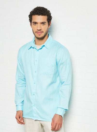 Buy Essential Button Down Shirt Blue in UAE