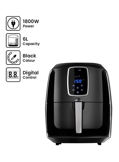 Buy Digital Air Fryer 6 L 1800 W AL7202 Black in Saudi Arabia