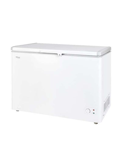 Buy Single Door Chest Freezer, Capacity Esma 350 / Gross 450 Liters, Aluminium Lining, 1 Basket, Lamp, Lock & Key, Castor SGF 444HM White in UAE