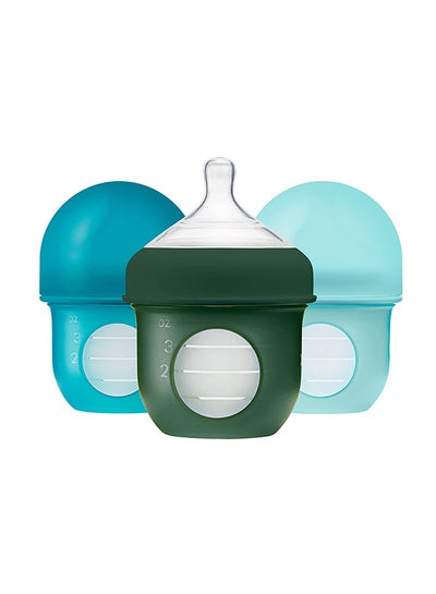 Buy 3-Piece Nursh Feeding Bottle Set (0M+) 4ounce - Assorted in UAE