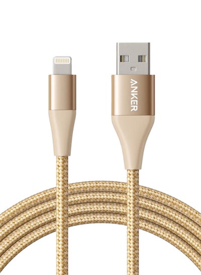 Buy Powerline Plus II Lightning To USB Charge Cable Gold in Saudi Arabia