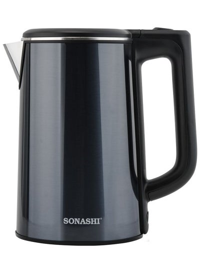 Buy 1.8L Cordless Kettle - 304 Stainless Steel Kettle with 3 Layer Cool Touch Body | 360-degree Swivel Base with Auto Shutdown and Power On/Off Indicator Light Feature 1.8 L SKT-1810 Black in UAE