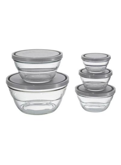 Buy 5-Piece Food Containers With Lid Multicolour in Egypt