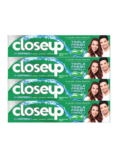 Buy Menthol Fresh Gel Toothpaste Pack of 4 120ml in UAE