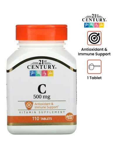 Buy Vitamin C Dietary Supplement 500 mg - 110 Tablets in UAE