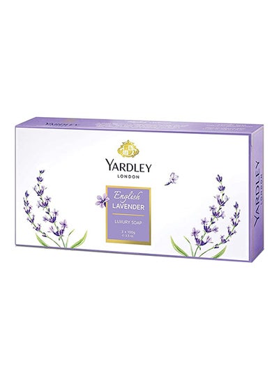 Buy 3-Piece English Lavender Luxury Soap Set Purple 3 x 100grams in UAE