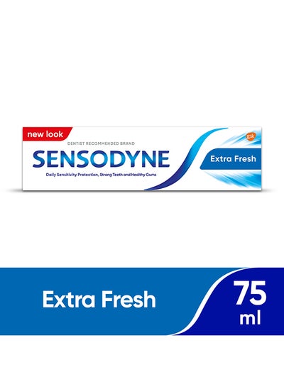 Buy Toothpaste For Sensitive Teeth Extra Fresh Flavour 75ml in Saudi Arabia