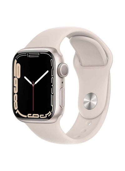 Buy Watch Series 7 GPS 45mm Aluminium Case with Sport Band Starlight in UAE