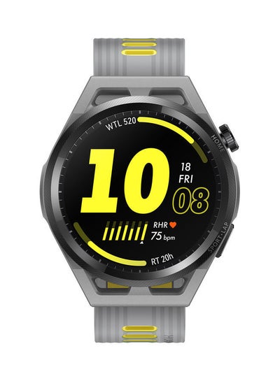 Buy GT Runner Smartwatch Durable Polymer Fiber Case Real-Time Heart Rate Monitoring, Marathon Runway-Level Locating Grey Soft Silicon Strap in Egypt