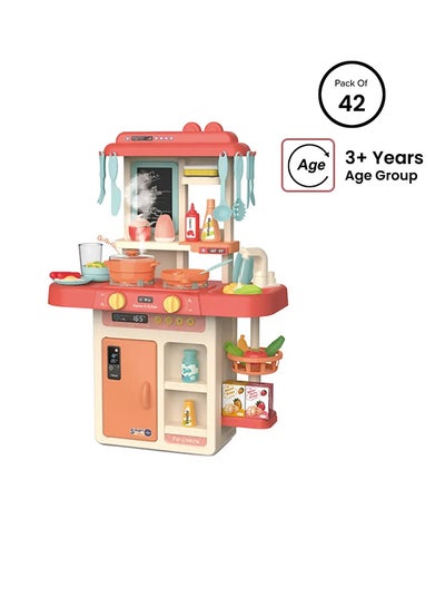 Buy 42-Piece Fashion Pretend Beautiful Kitchen Play Set Toy With Light And Sound 45.5x22x63cm in Egypt